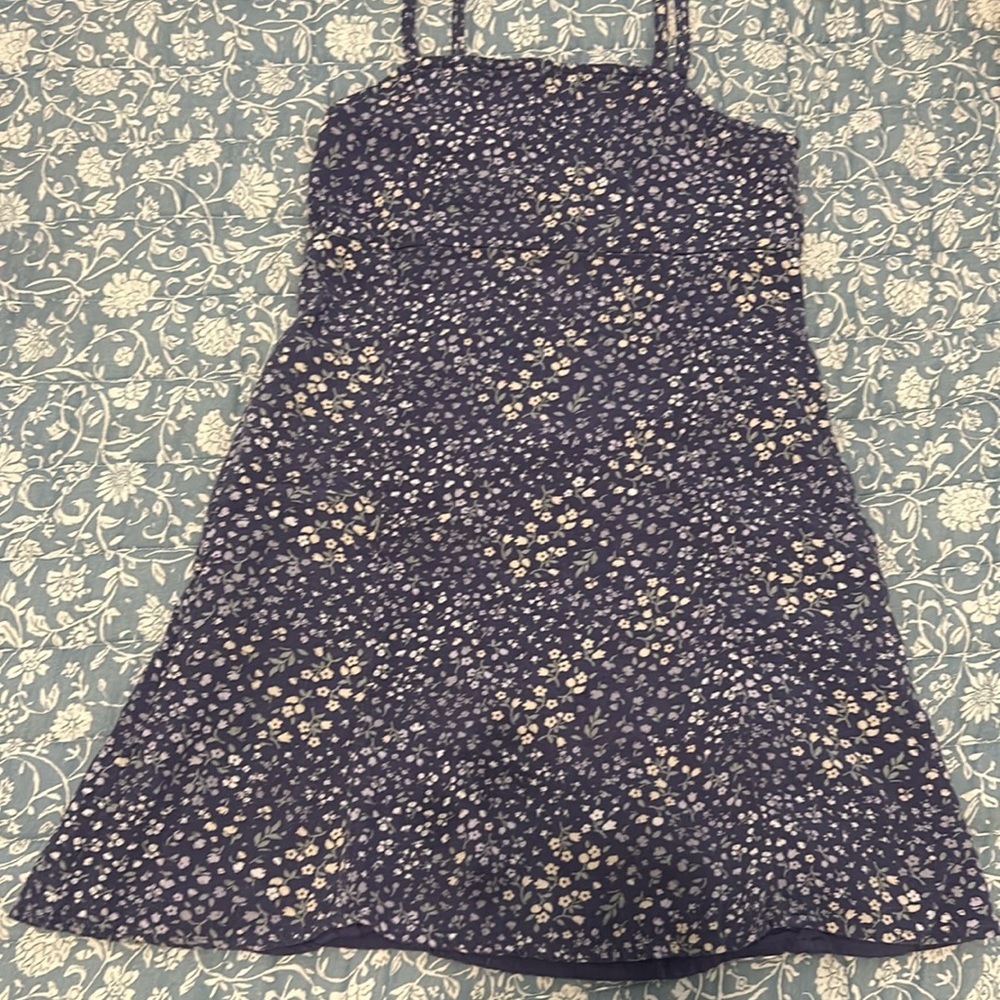 Abercrombie kids cotton floral blue dress. Size 7/8